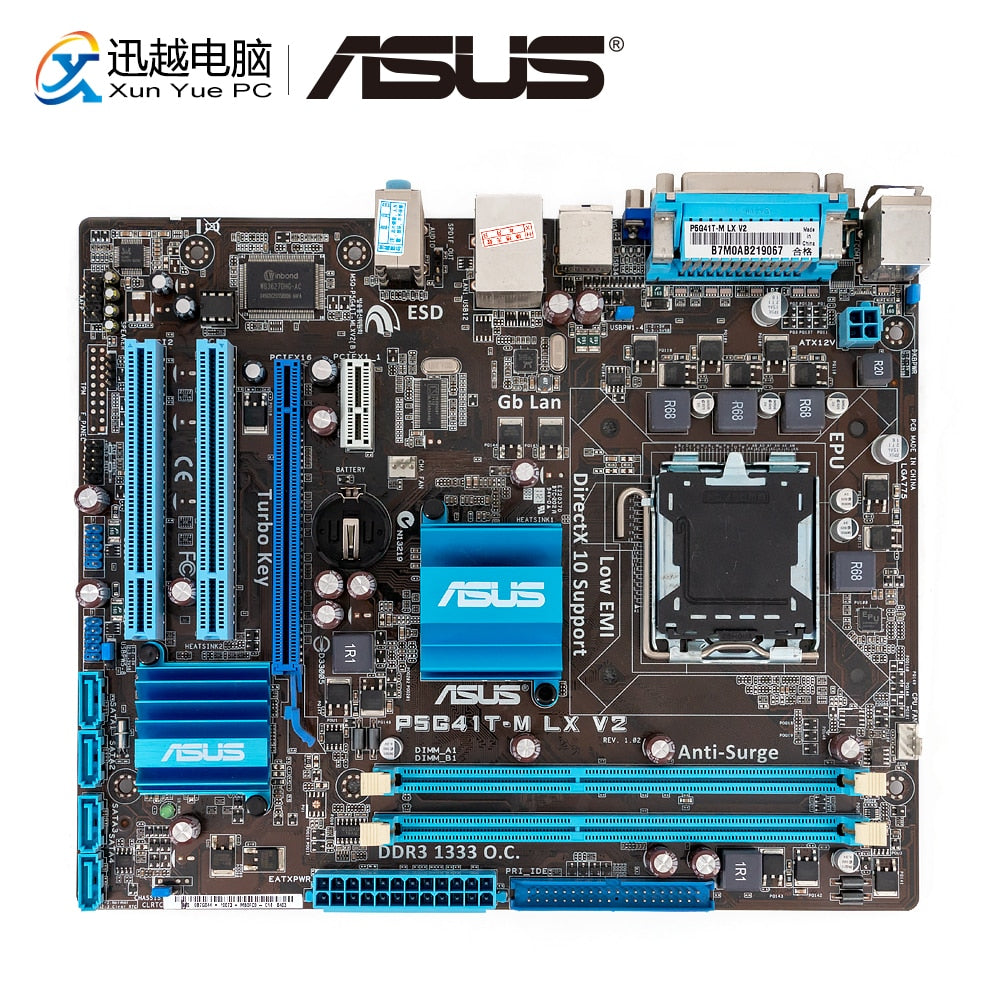 Asus P5G41T-M LX V2 Desktop Motherboard G41 Socket LGA 775 For Core 2 Duo DDR3 8G SATA2 VGA uATX Original Used Mainboard