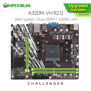 Original MAXSUN Challenger A320M - VH R2.0 AMD Motherboard AM4 mATX Dual Channel DDR4 1000M LAN SATA3.0 USB3.1 VGA HDMI