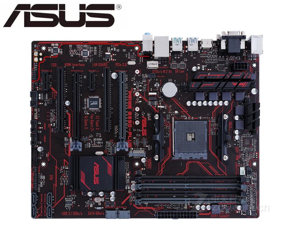ASUS PRIME B350-PLUS original motherboard B350 Socket AM4 M.2 DDR4 64GB USB3.0 USB3.1 boards SATA3 used PC desktop motherboard